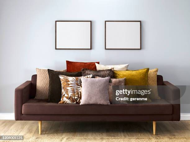 living room - cushion imagens e fotografias de stock