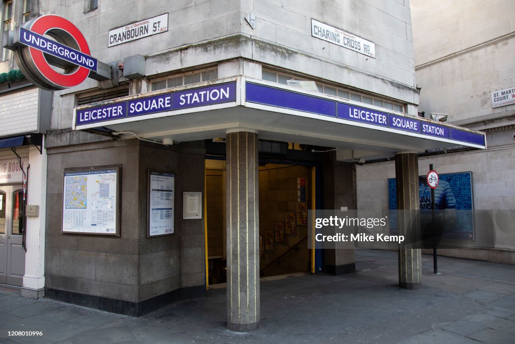 Leicester Square Underground Station Under Coronavirus In London