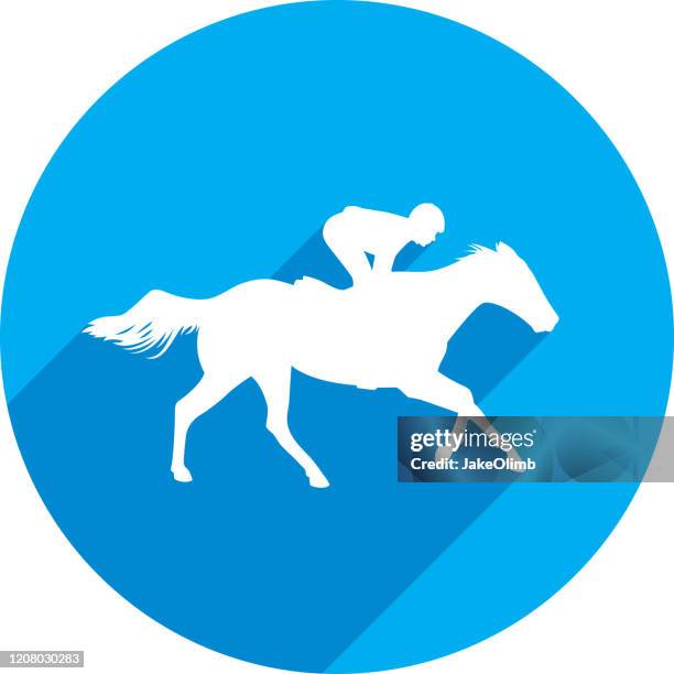 jockey icon silhouette - horse icon stock illustrations