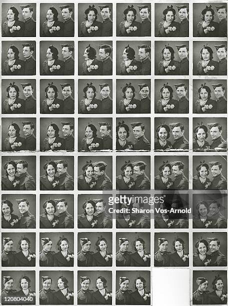 contact sheet from wartime photo shoot - multiple images of the same woman stock pictures, royalty-free photos & images