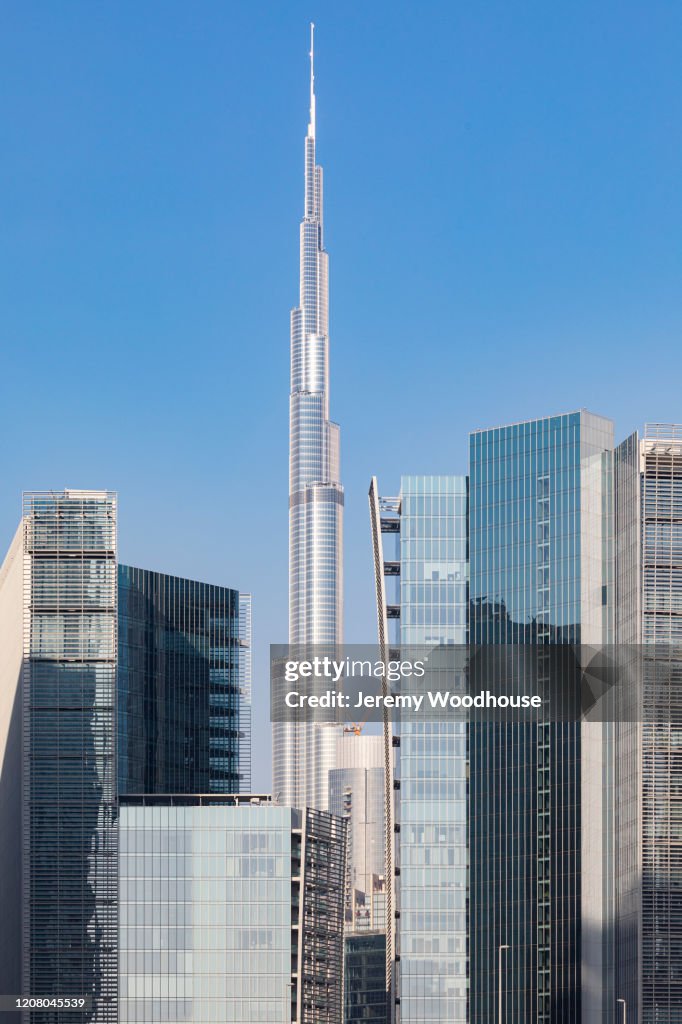 The Burj Kalifa from the Dubai Canal