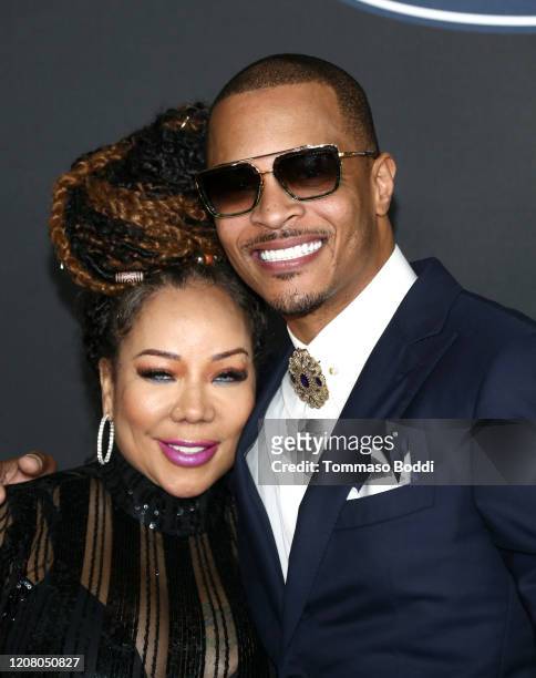 Tameka Cottle and T.I. Attend the 51st NAACP Image Awards, Presented by BET, at Pasadena Civic Auditorium on February 22, 2020 in Pasadena,...