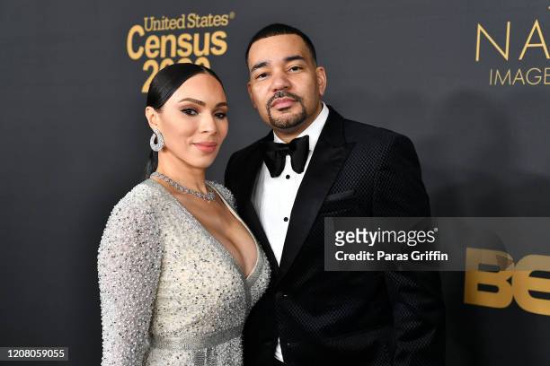 Gia Casey and DJ Envy attends the 51st NAACP Image Awards, Presented by BET, at Pasadena Civic Auditorium on February 22, 2020 in Pasadena,...