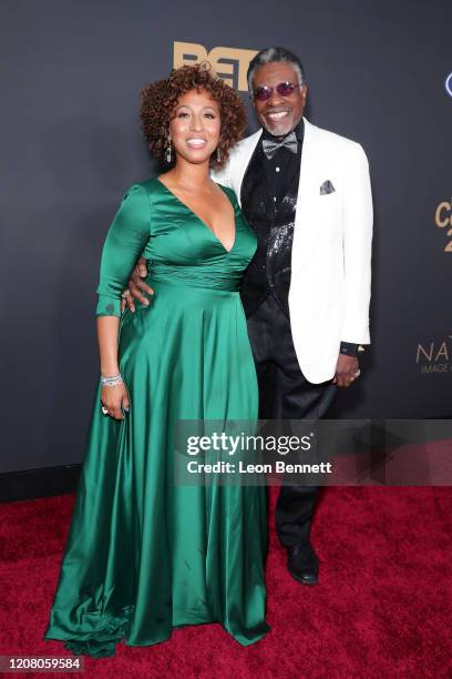 Dionne Lea Williams and Keith David attend the 51st NAACP Image Awards, Presented by BET, at Pasadena Civic Auditorium on February 22, 2020 in...