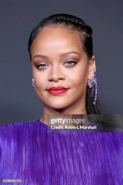 Rihanna poses with the President’s Award at the 51st NAACP Image Awards, Presented by BET, at Pasadena Civic Auditorium on February 22, 2020 in...