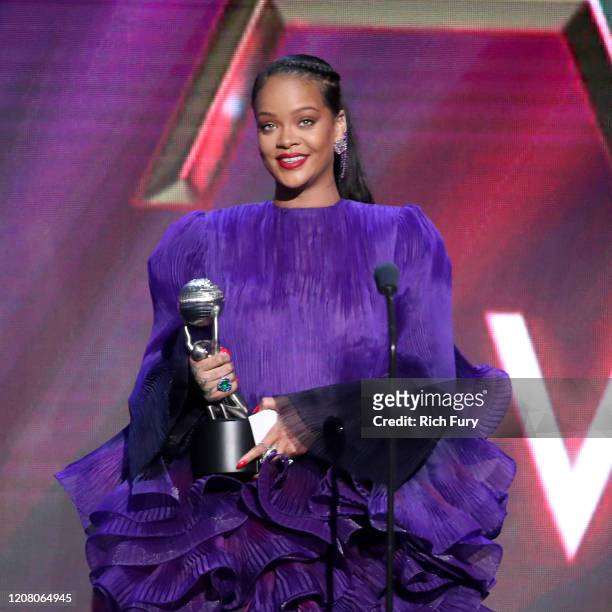Rihanna accepts the President's Award onstage during the 51st NAACP Image Awards, Presented by BET, at Pasadena Civic Auditorium on February 22, 2020...