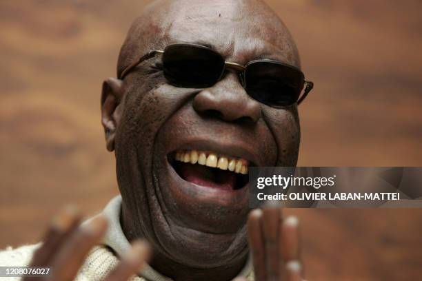 Portrait du musicien Manu Dibango réalisé, le 26 novembre 2005 à Paris dans une salle de l'Assemblée nationale, lors de la création de la Fédération...