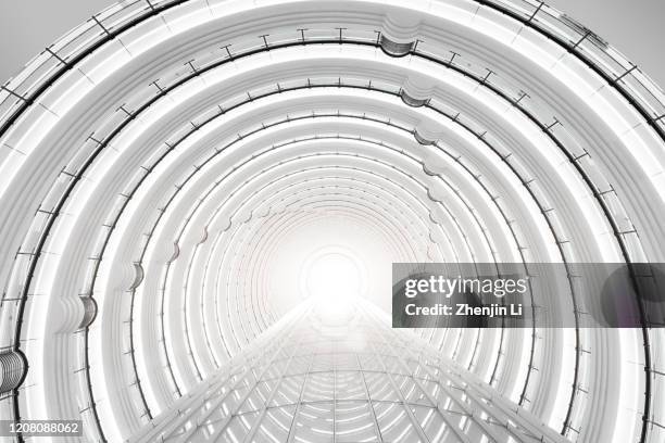 abstract concept of universe spacetime tunnel - raumfahrzeug stock-fotos und bilder