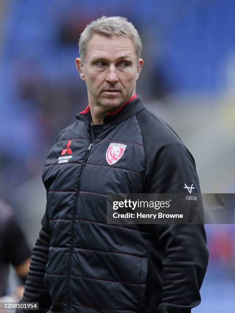 Johan Ackermann of Gloucester before the Gallagher Premiership Rugby match between London Irish and Gloucester Rugby at Madejski Stadium on February...