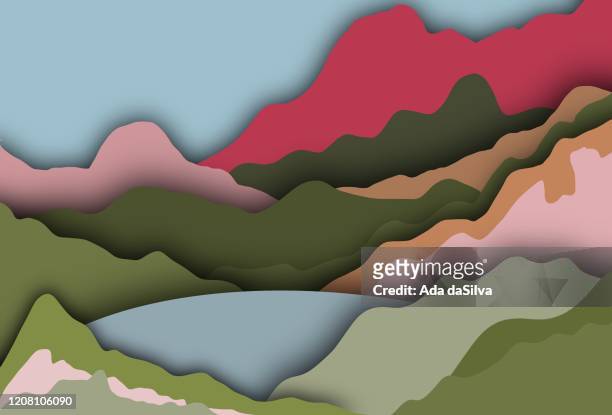 forest of colors - nature winter landscape stock illustrations