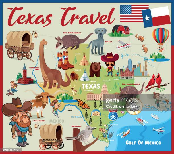 cartoon-karte von texas - san angelo texas stock-grafiken, -clipart, -cartoons und -symbole