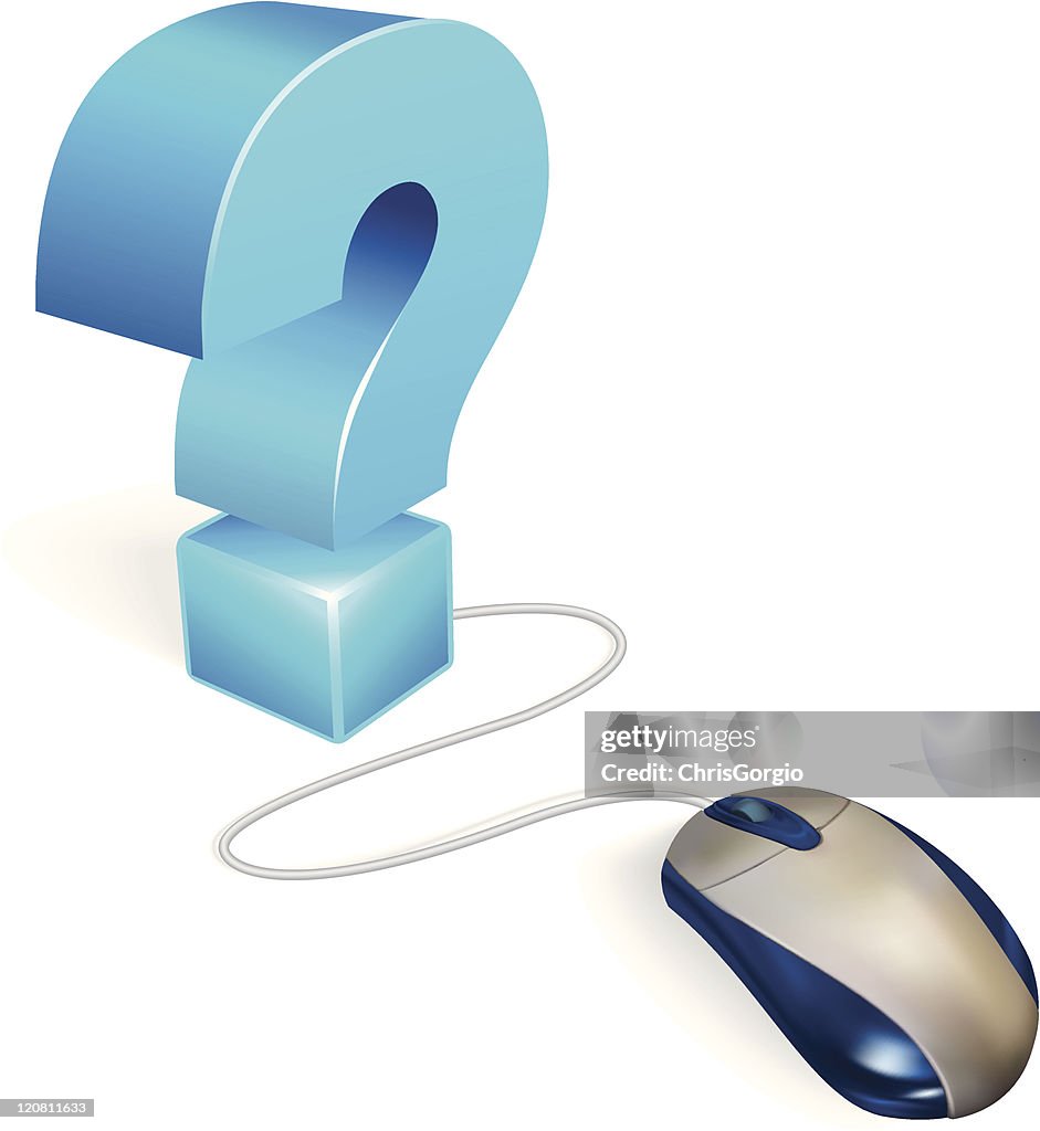 Computer mouse and question mark concept