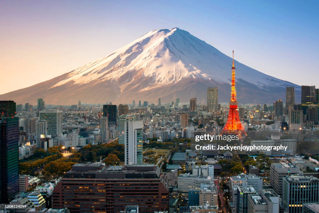 Mt. Fuji and Tokyo skyline - Digital Composite