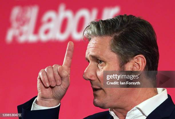 Sir Keir Starmer, Shadow Secretary of State for Exiting the European Union speaks during the Labour Party Leadership hustings at the Radisson Blu...