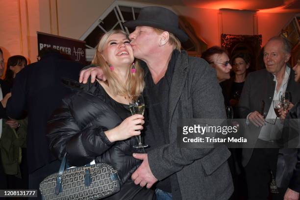 Lilith Becker, Ben Becker during the Ben Becker "Affe" party at Admiralspalast on February 18, 2020 in Berlin, Germany.