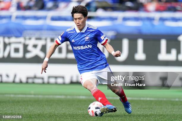 Keita Endo of Yokohama F.Marinos in action during the J.League MEIJI YASUDA J1 match between Yokohama F.Marinos and Gamba Osaka at Nissan Stadium on...