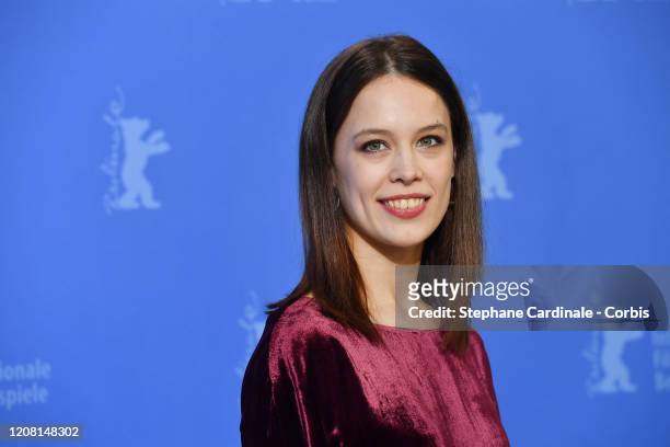 Paula Beer poses at the "Undine" photo call during the 70th Berlinale International Film Festival Berlin at Grand Hyatt Hotel on February 23, 2020 in...