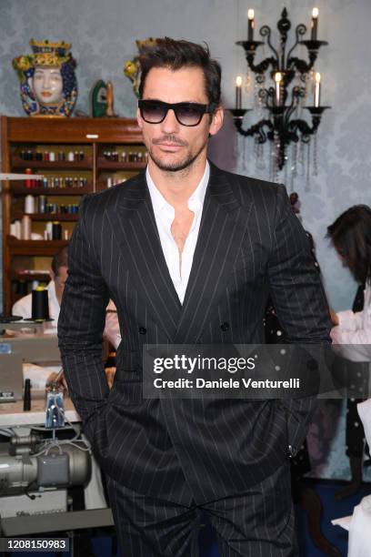 David Gandy attends the runway at the Dolce & Gabbana fashion show on February 23, 2020 in Milan, Italy.