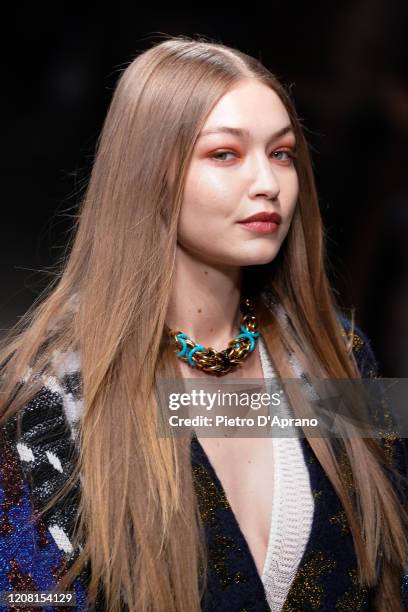 Gigi Hadid walks the runway during the Missoni fashion show as part of Milan Fashion Week Fall/Winter 2020-2021 on February 22, 2020 in Milan, Italy.