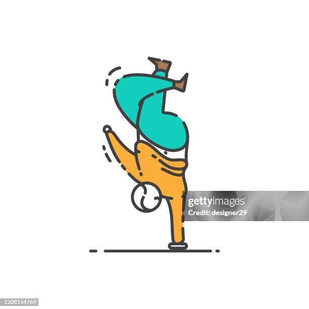 people upside down and handstand icon flat design on white background. - free running stock illustrations