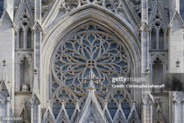 the saint patrick cathedral, in new york city - cattedrale di san patrizio manhattan new york foto e immagini stock