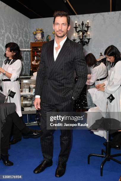 David Gandy attends the Dolce e Gabbana fashion show on February 23, 2020 in Milan, Italy.