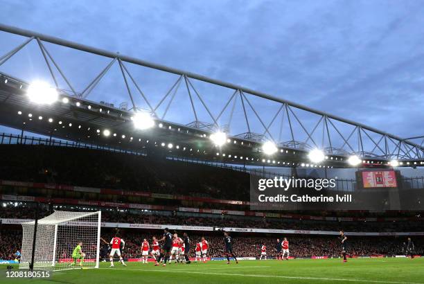 General view inside the stadium as Richarlison of Everton scores his team's second goal during the Premier League match between Arsenal FC and...