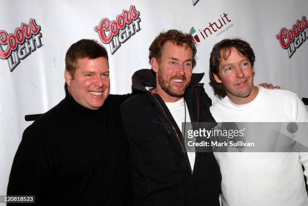 Brian Currie, John C. McGinley, DB Sweeney during 2006 Park City - DB Sweeney Hosts Party for "Dirt Nap" Sponsored by Coors at Intuit Media Estate in...