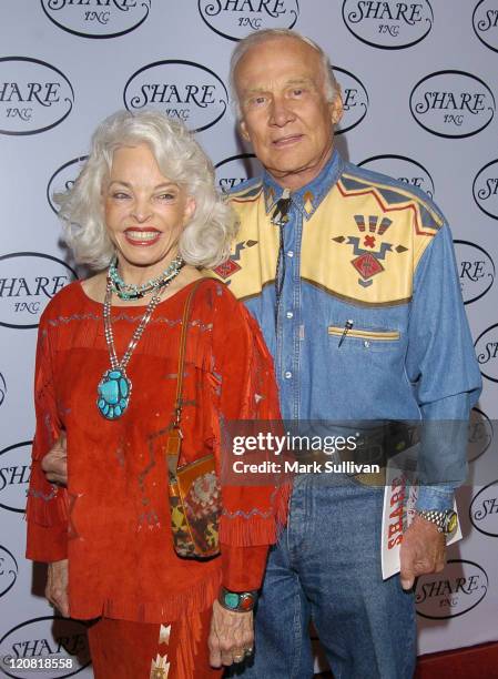 Lois Aldrin and Buzz Aldrin during 51st Annual Boomtown Party at Century Plaza Hotel in Century City, California, United States.