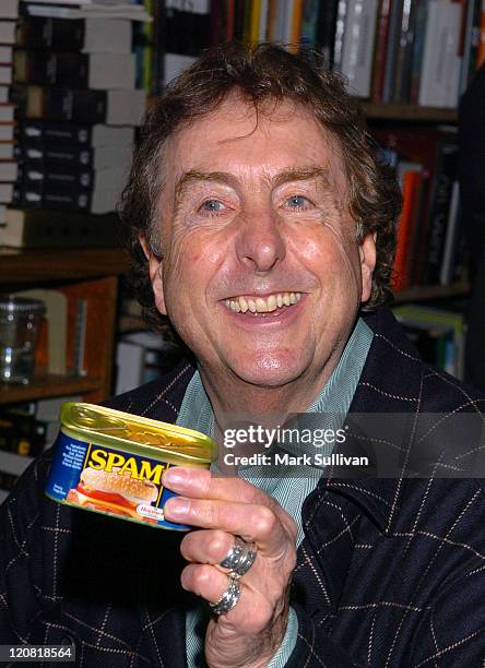 Eric Idle with SPAM during Eric Idle Signs His Book "The Greedy Bastard Diary" at Dutton's Books in Brentwood at Dutton's Books in Brentwood,...