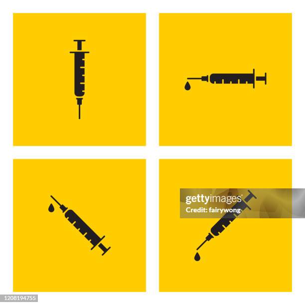 ilustrações de stock, clip art, desenhos animados e ícones de syringe injection icon - tratamento de beleza