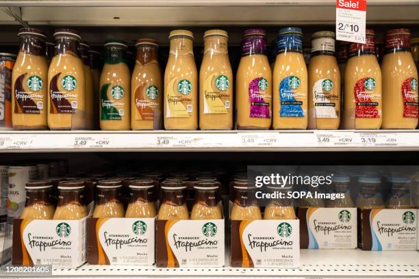 Bottles of Starbucks Frappuccino coffee drinks are seen in a Target superstore.