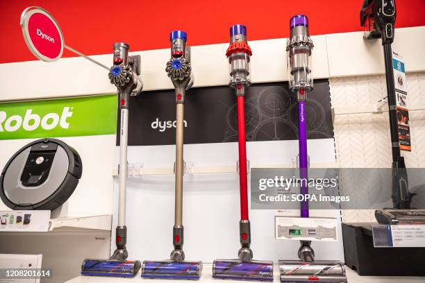 Dyson vacuum cleaners seen in a Target superstore.