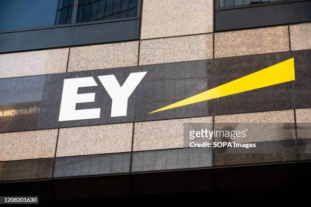 British multinational professional services firm Ernst & Young or simply EY logo.