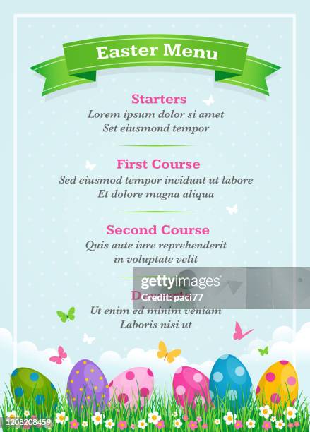 easter menu - italian menu stock illustrations