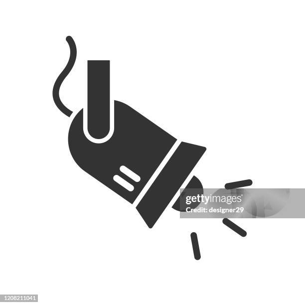 spotlight or searchlight icon flat design on white background. - ceiling lighting stock illustrations