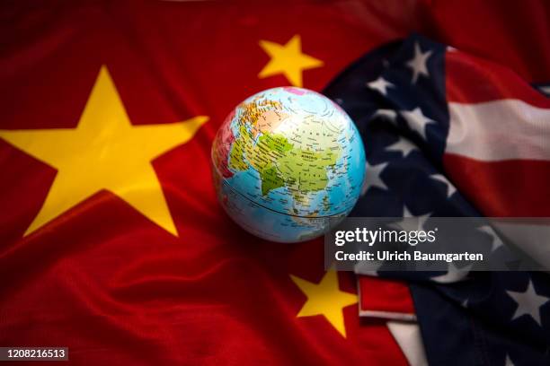 Emerging global superpower People's Republic of China. Fight for supremacy between the US and China. Symbol photo on the subjects economy, industry,...