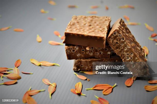 chocolate nougat - nougat stock pictures, royalty-free photos & images