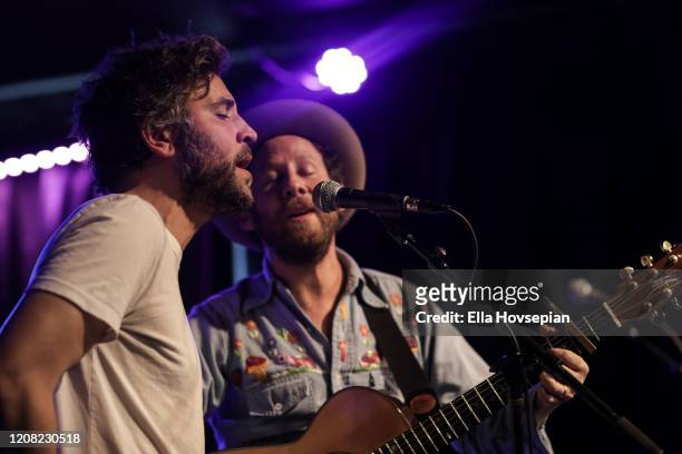 Josh Radnor and Ben Lee perform at The Federal Bar on February 23, 2020 in North Hollywood, California.
