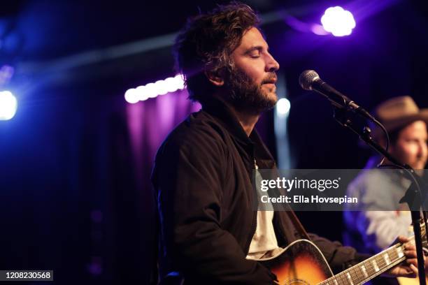 Josh Radnor and Ben Lee perform at The Federal Bar on February 23, 2020 in North Hollywood, California.