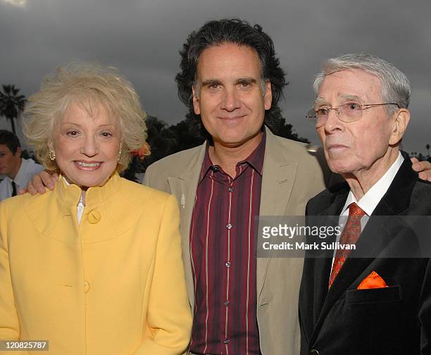 Army Archerd, Peter Buffett and Selma Archerd attend the Peter Buffett performance at The Paley Center for Media on October 3, 2008 in Beverly Hills,...