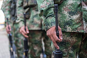 Colombian Army soldiers in formation.