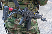 Combat rifle of a Colombian soldier.