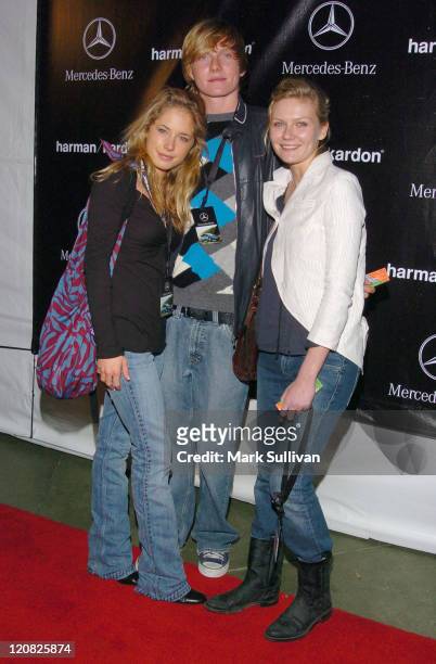 Kirsten Dunst, right with brother Christian and his girlfriend Erika
