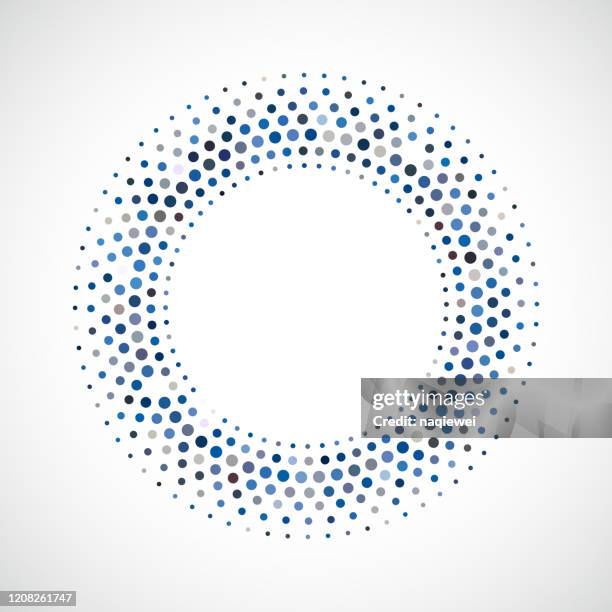 ilustrações, clipart, desenhos animados e ícones de círculo de dots azuis vetoriais, fundos abstratos - moiré