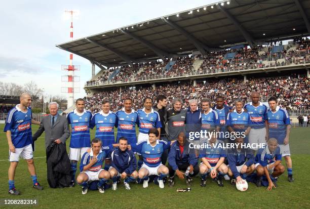 Former French football players Zinedine Zidane, Michel Hidalgo, Manuel Amoros, Franck Sylvestre, Patrice Loko, Hugo Lloris, Joel Bats, Luis...