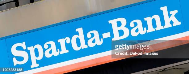 The logo of Sparda-Bank is seen on the facade of a Sparda-Bank branch on March 24, 2020 in Dortmund, Germany.