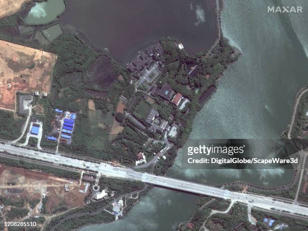 Maxar satellite imagery of Huoshenshan Hospital, Wuhan China before constructionof the COVID-19 medical buildings. Please use: Satellite image 2020...