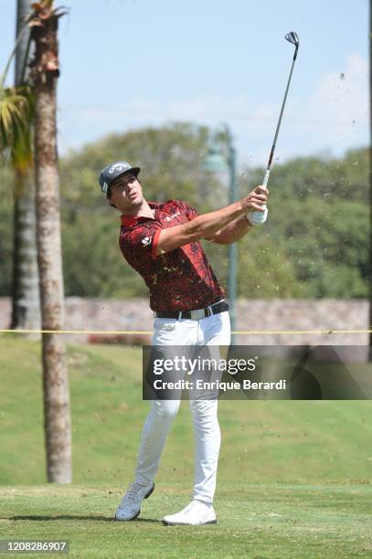 Leandro Marelli of Argentina hits a shot on the 15th hole during the third round of the Estrella del Mar Open at Estrella del Mar Golf & Beach, on...