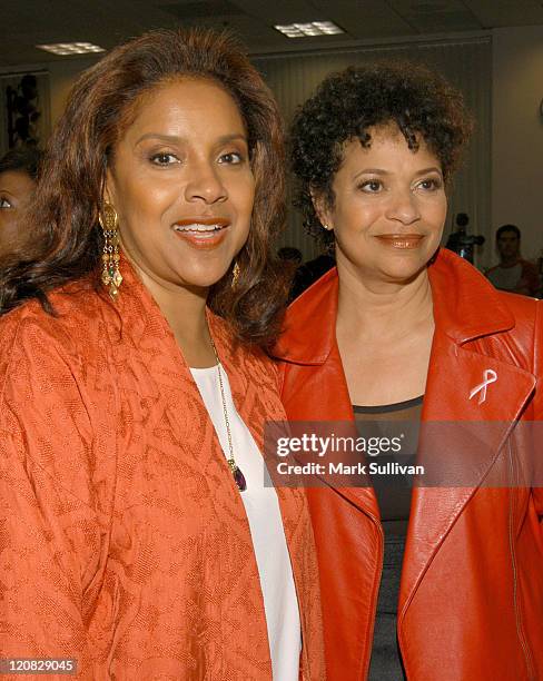 Phylicia Rashad and Debbie Allen during Launch Of "Disappearing Act" Public Service Announcements at The Academy Of Television Arts & Sciences in...